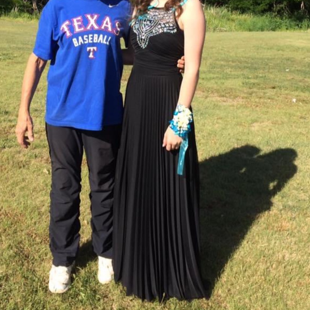 Simple black prom dress